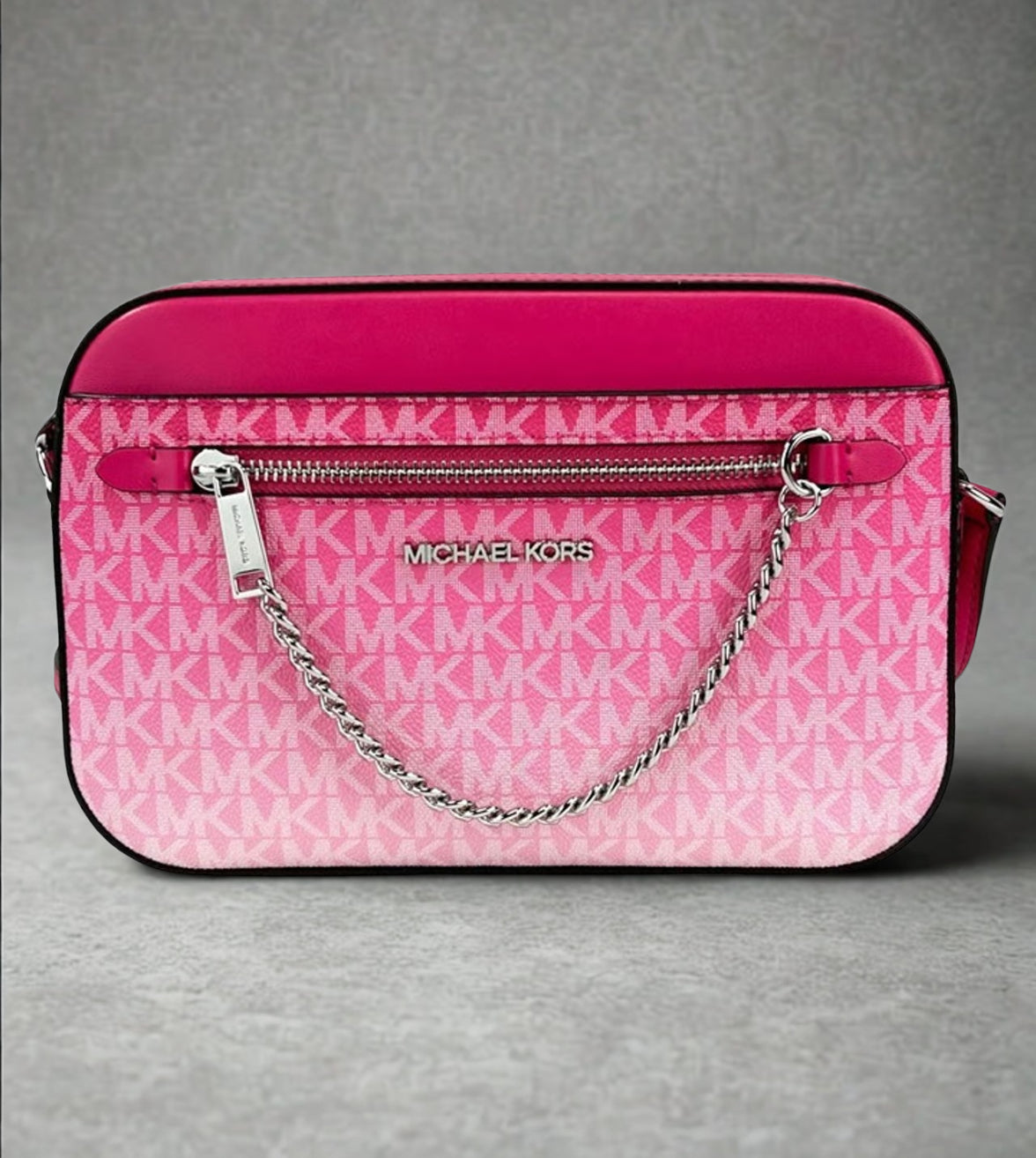 Michael Kors Dragon Fruit Ombré Crossbody – Large Zip Chain Shoulder Purse
