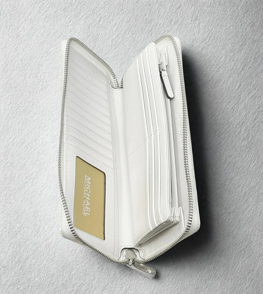Michael Kors Saffiano Leather Wristlet Wallet – Optic White