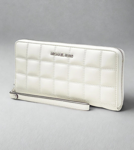 Michael Kors Saffiano Leather Wristlet Wallet – Optic White
