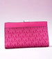 Michael Kors Greenwich Medium Bifold Wallet – Dragonfruit Pink MK Logo with Zip Pocket