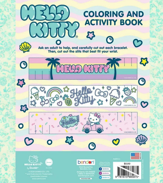 Hello Kitty 64-Page Coloring & Activity Book for Kids – Bendon Paperback Edition (FREE 24pk Crayons included)