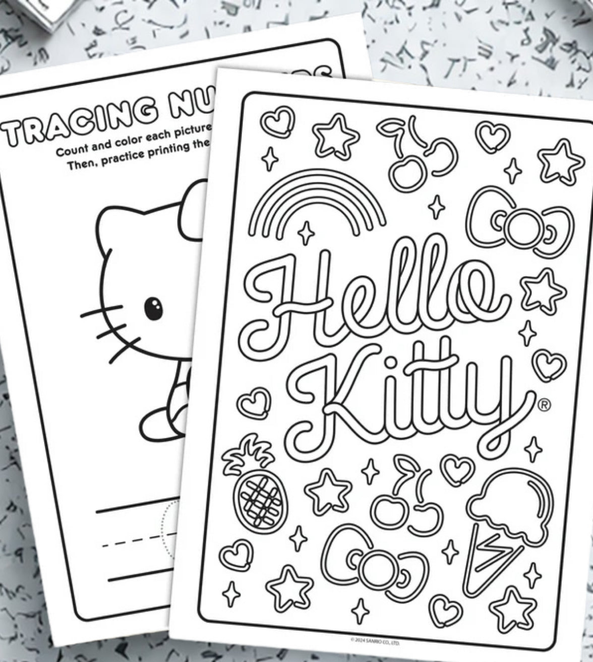 Hello Kitty 64-Page Coloring & Activity Book for Kids – Bendon Paperback Edition (FREE 24pk Crayons included)