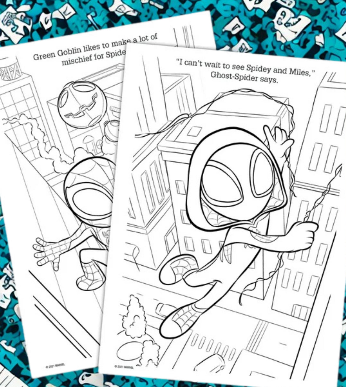 Marvel Spidey and His Amazing Friends 64 Page Coloring & Activity Book for Kids – Bendon Paperback Edition (FREE 24pk Crayons Included)