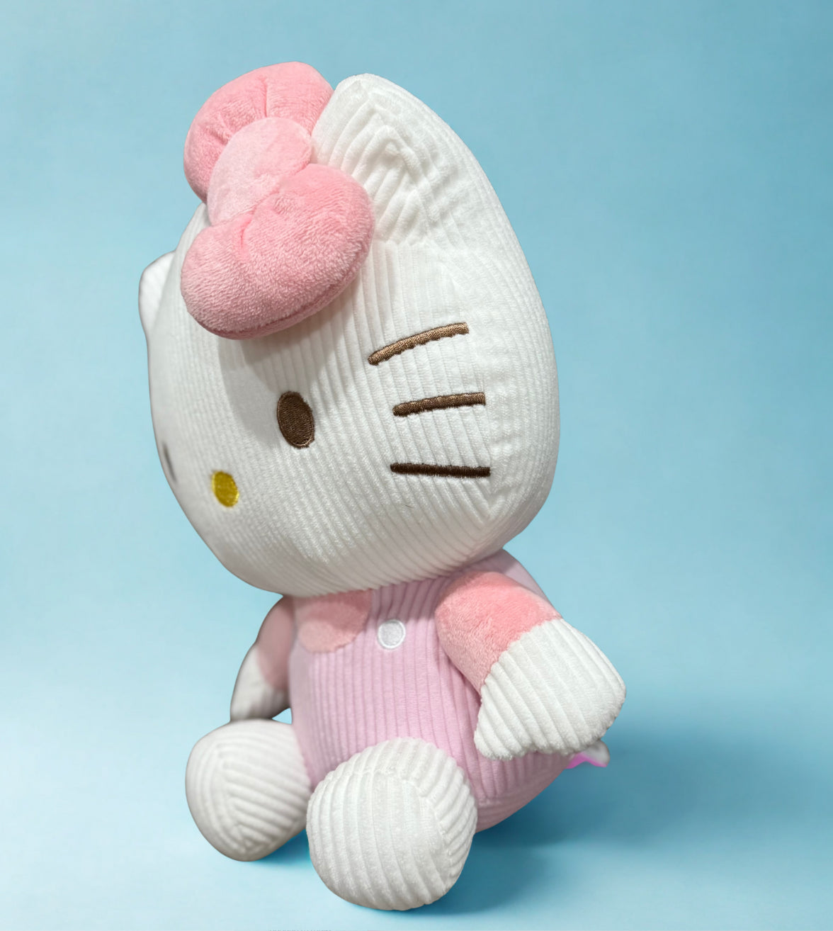 11" Hello Kitty Plush – Light Pink & Purple Corduroy | Kawaii Sanrio Collectible