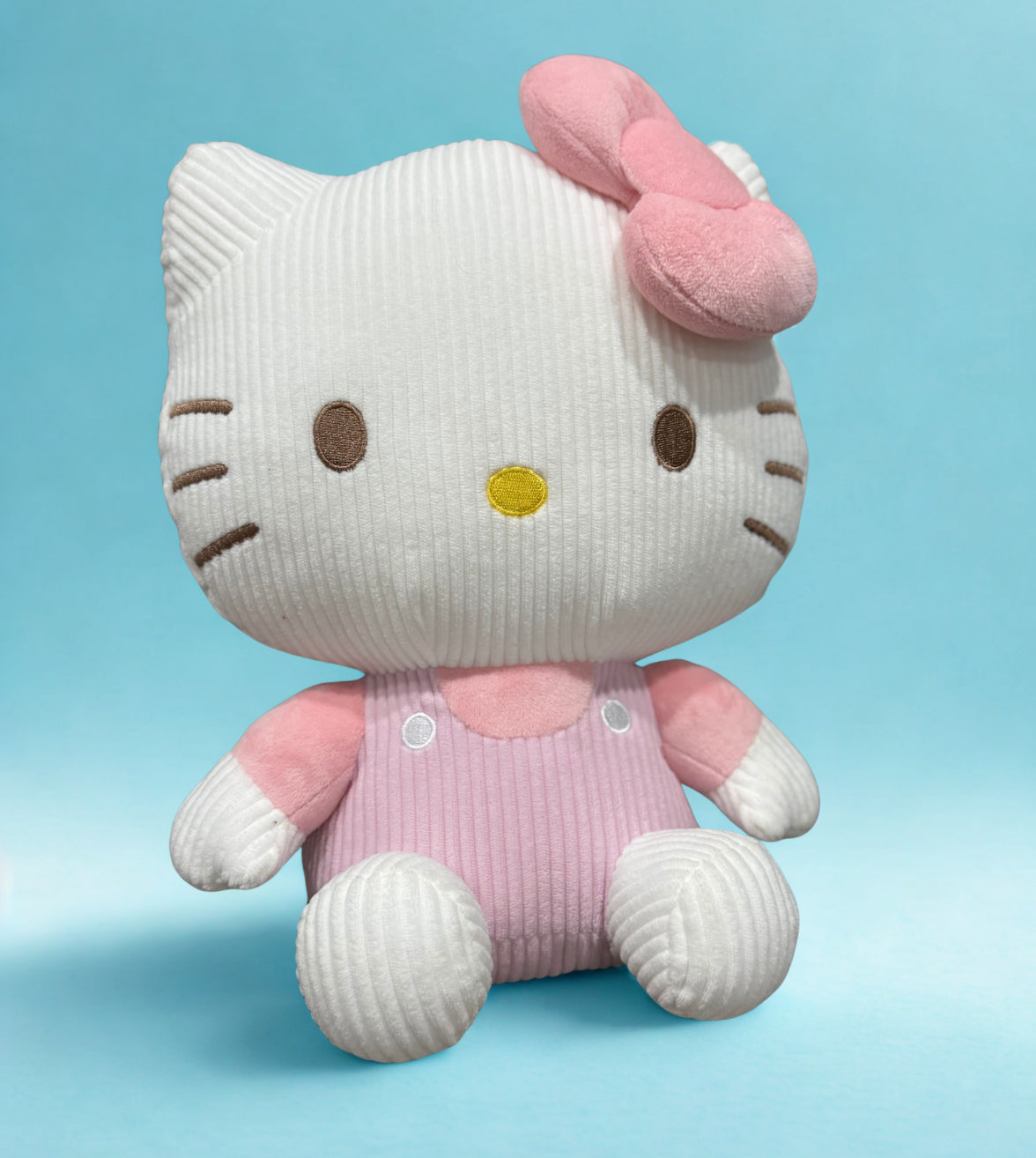 11" Hello Kitty Plush – Light Pink & Purple Corduroy | Kawaii Sanrio Collectible