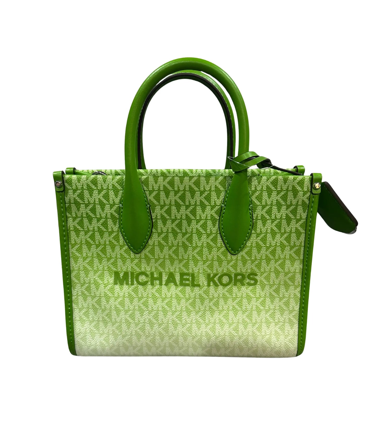 Michael Kors Mirella XS Leather Tote Bag – Jungle Green | Top Zip Small Shopper Purse