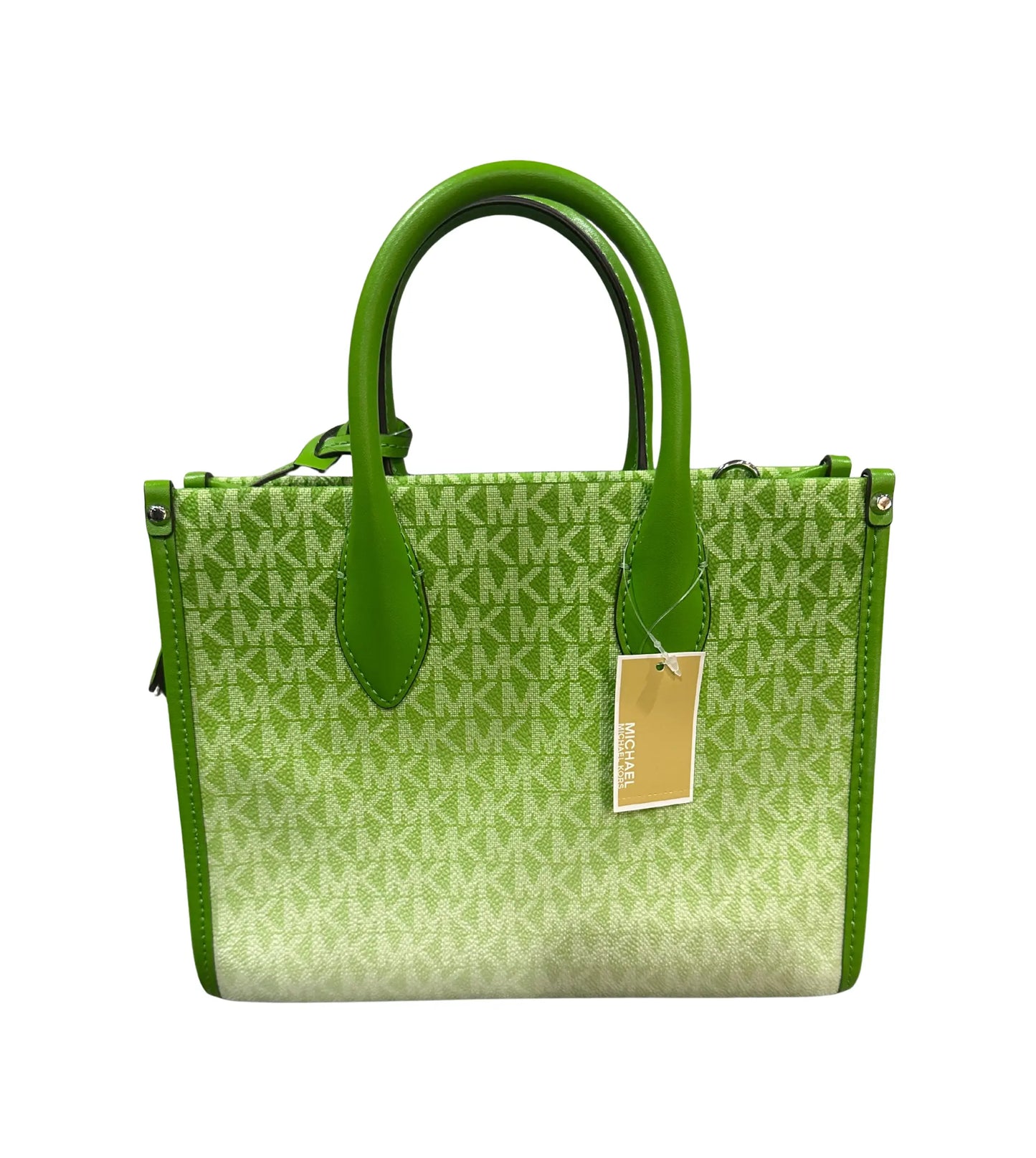 Michael Kors Mirella XS Leather Tote Bag – Jungle Green | Top Zip Small Shopper Purse