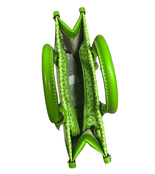 Michael Kors Mirella XS Leather Tote Bag – Jungle Green | Top Zip Small Shopper Purse