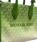 Michael Kors Mirella XS Leather Tote Bag – Jungle Green | Top Zip Small Shopper Purse